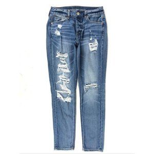 American Eagle High Rise Tomgirl Jeans Distressed